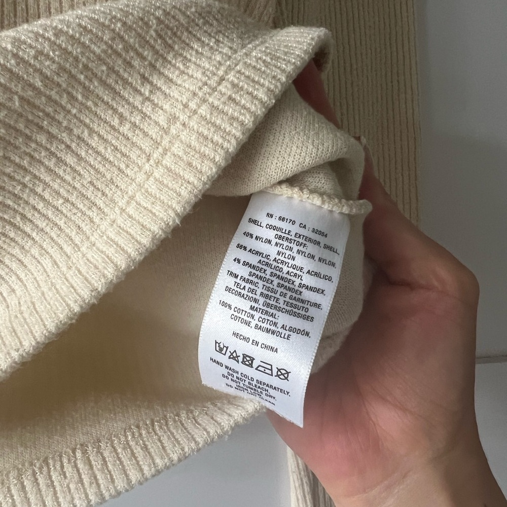 Anthropologie Women’s Ivory Ribbed Knit Top Sweater - Picture 11 of 15